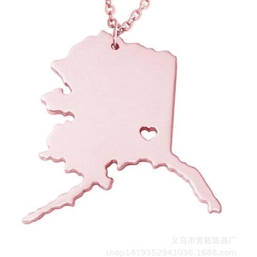 Alaska does not embroider steel necklaces fashionable US state maps are ornaments as gifts for friends