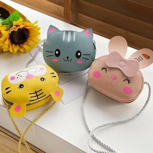 Childrens cute cartoon animal shoulder bag school bag shoulder messenger wallet zipper shape handbag messenger bag