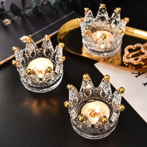 Crystal crown glass ashtray romantic Candlestick creative Mini men and women home office KTV decoration