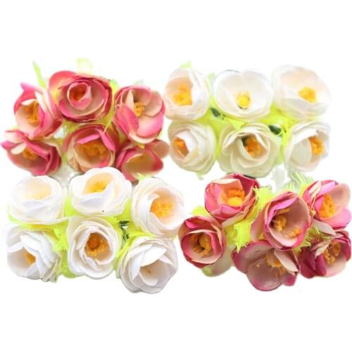 6pcs/lot Artificial Flowers Silk peony Bouquet For Wedding Home Decoration Mariage Flores Clothing Hats Accessories Rosa Flowers