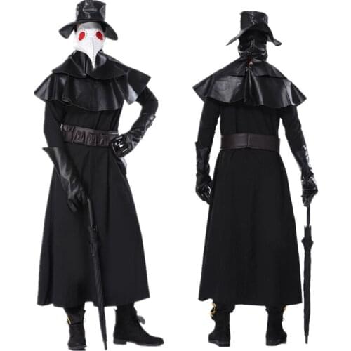 Copslay Plague Doctor Costume Terror Mask Hat Adult Halloween Party Role Play Stage Steampunk Style Costume In Stock