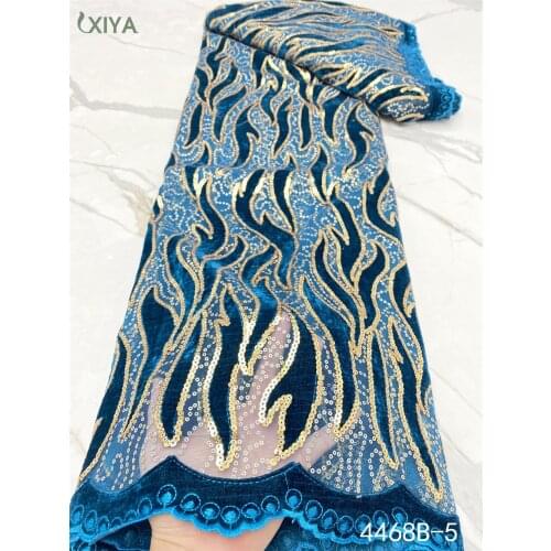 Green Velvet Lace Fabrics High Quality African Tulle Mesh Lace Fabrics with Sequins Nigerian Net Lace for Bridal APW3245B