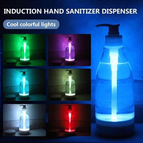Luminescent Liquid Soap Bottle LED Soap Dispenser Glowing Soap Bottle Hand Sanitizer Dispenser Sensor LED Night Light Bathroom