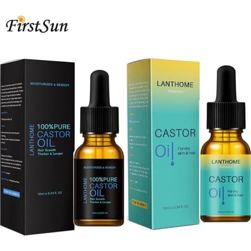 Pure Castor Oil Hair Essential Oil Eyelashes Eyebrow Growth Prevent Skin Aging Castor Organic Serum Hair Fast Growth Liquid