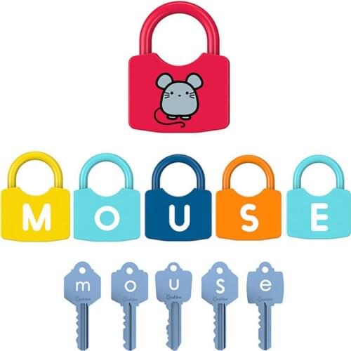Alphabet Pattern Lock Key Match Educational Equipment Toys For Children Early Learning Toy Montessori Kindergarten Teaching Aids