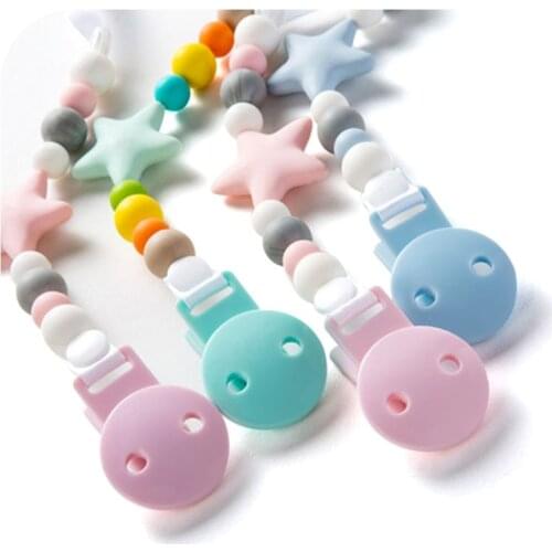 Plastic Pacifier Chain Clip Infants Soother Teether Safety Clasp Baby Dummy Nipple Holder