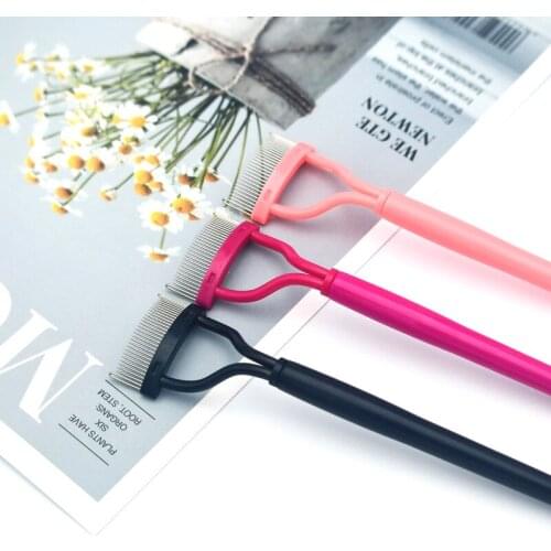 Half-Curved Steel Tooth Eyebrow Comb, Steel Tooth Eyelash Brush, Even Eyebrow Brush, Eyelash Shaping Tool, Eyelash Aid