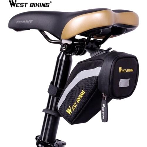 WEST BIKING Waterproof Bicycle Saddle Bag MTB Road Bike Rear Bags Cycling Accessories Rear Seat Bag Reflective Bicycle Tail Bag