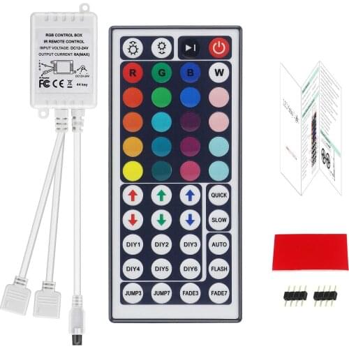 44 Key RGB LED Strip Light Remote Controller Wireless Dimmer IR Remote Control, for SMD 5050 3528 2835 RGB LED Light Strip - 2 P