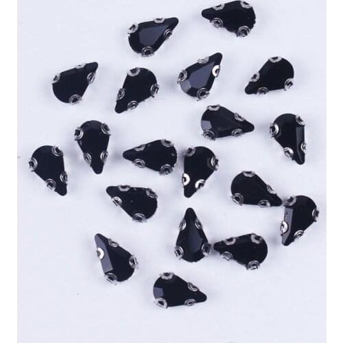 DIY RhinestoneThermomix Iron On Rhinestones Crafts 20 PCS Mixed Shapes Hole Green Rhinestones Sewn Applique Glue On Crystals