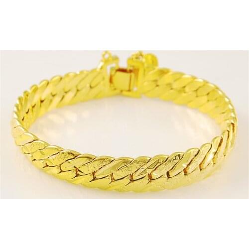 High Quality 24K Yellow Gold Bracelet Snake Chain Gold Bracelets for Women Men Luxury Party Gift