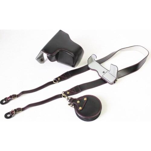 High-grade Retro Vintage PU Leather Camera Case Bag For Fuji Fujifilm XA5 X-A5 XA20 15-45MM With Bottom Battery Opening