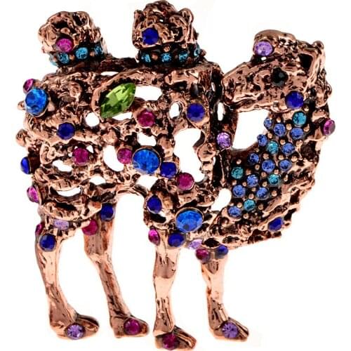 CINDY XIANG Colorful Rhinestone Camel Brooch Pins For Women Metal Design Jewelry Winter Coat Cute Animal Brooches Accessories