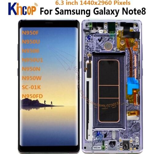 For Samsung galaxy Note8 N950F N950D N950DS N950U Lcd Display Touch Screen Digitizer Assembly with Frame For Samsung Note 8 lcd