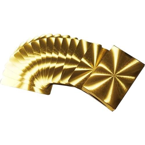 Golden Waterproof Plastic Poker Collection Playing Cards Durable Magicalal Creative Gift Lattice Collection Diamond Board Games