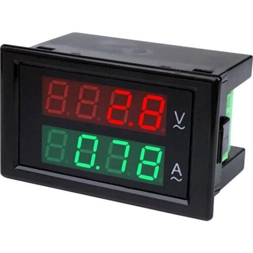 1 pcs AC 500V 100A Digital Voltmeter Ammeter Panel Amp Volt Voltage Current Meter Tester 0.39" Green + Red Dual LED Display