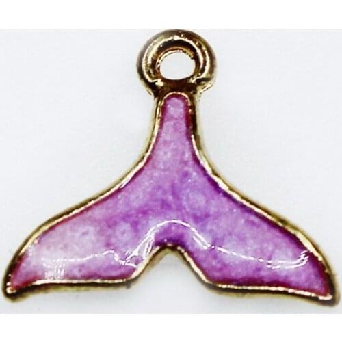 10pcs/lot Enamels Fishtail Dangle Charms Lobster Clasp DIY Bracelet Necklace Pendants Jewelry Hanging Charms