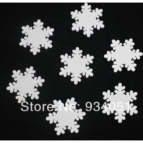 100pcs 21mm Plain White Wooden Snowflakes Flatback Artificial Snowflakes DIY Craft Accessary, Christmas Decor, Winter Party