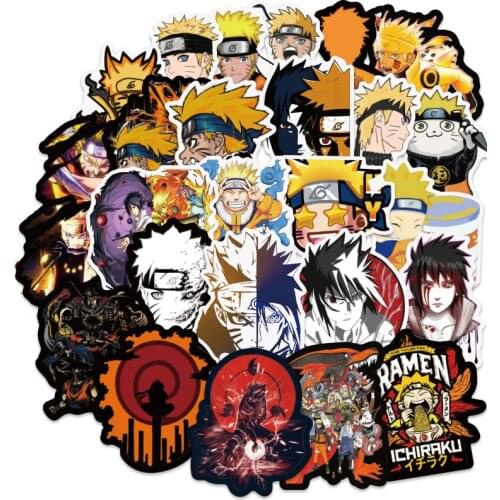 100PCS Cartoon Anime Naruto DIY Stickers Room Decoration Wall Decor Laptop Luggage Living Room Wall Sticker Outdoor Camping