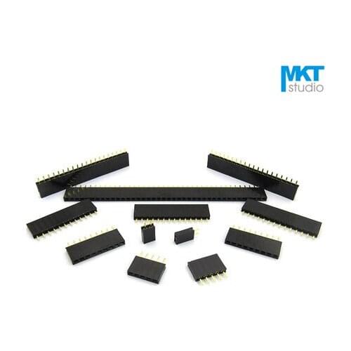 100Pcs 1x40P 2.54mm Pitch Single Row Straight Pins 8.5mm Female PTH Pin Header For Arduino