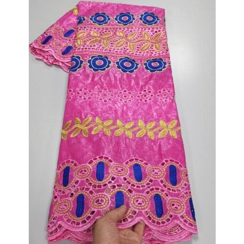 2021 New Bazin Riche Lace Fabric 100% cotton Nigerian Dry Embroidery Lace Jacquard Brocade Garment Material 5Yards