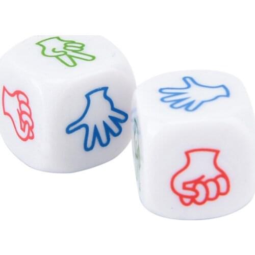 4pcs 20mm Drinking Wine Mora Dice Games Adult Rock Paper Scissors Finger-guessing Gambling 6-Side Pub Lovers Drink Decider Dice