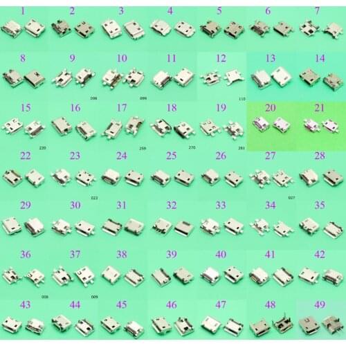 49Models 49pcs - 980pcs Micro USB jack 5Pin,7pin Micro USB Connector Micro USB Jack Charging port socket for Samsung for Lenovo