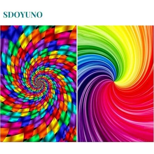 SDOYUNO 60x75cm DIY Abstract Oil Painting By Numbers Kits Paint By Numbers On Canvas Vortex Frameless Hand Painting Home Decor