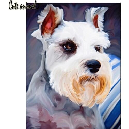 5D Diy diamond painting cross stitch cute animal Schnauzer dog diamond embroidery mosaic pictures of rhinestones decoration