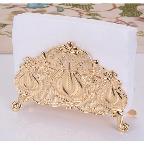 IMUWEN Metal Napkin Holder Serviette Holder Resistant Paper Tissue Rack Luxury Home Party Dining Table Decor