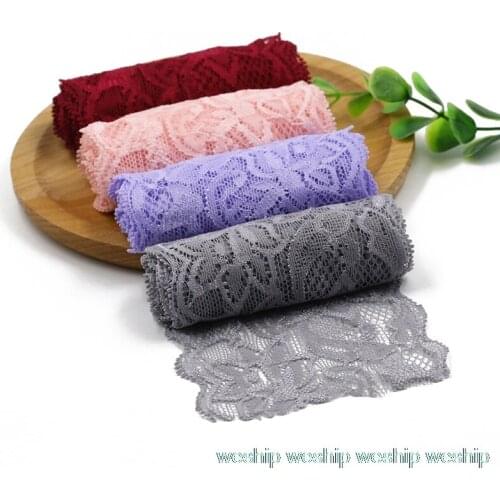 DIY width 8cm New elastic hollow out lace lace for headdress wedding dress decorative Ornaments 1order=2meters