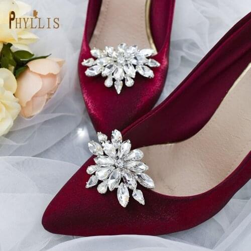 G16 2PCS Elegant Shoe Clip Wedding Fashion Buckle Clips DIY Rhinestone Decoration Women High Heels Shoe Accessories