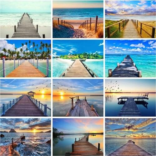 Evershine 5D DIY Diamond Painting Bridge Cross Stitch Full Square Rhinestone Embroidery Landscape Diamond Mosaic Full Layout