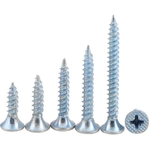 GuHUA Galvanized cross Flat Head Self Tapping drywall Screw KA Hardened Philips Countersunk Head Wood Tapping Screws M3-M6 50Pcs