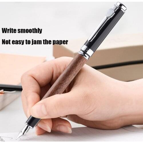 Jinhao 8802 Wood Fountain Pen Luxury Office Ink Pen Gift Caneta Tinteirostylo Plume Pluma Fuente Caligraphy Pen Kaligrafi Kalemi