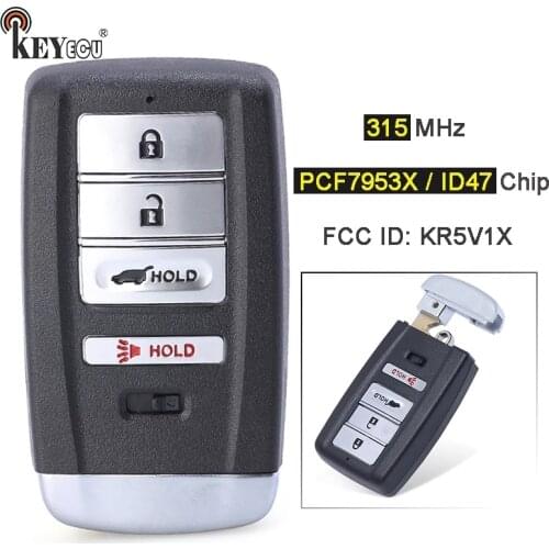 KEYECU 315MHz PCF7953X / ID47 Chip FCC: KR5V1X A2C32523200 A2C32523300 Smart Remote Key Fob for Acura MDX RDX ILX TLX 2014-2020