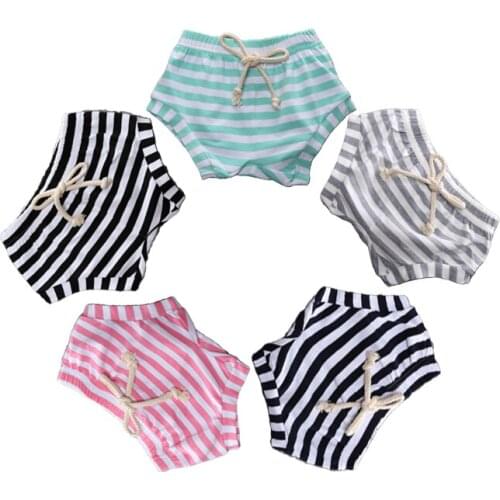 Kids Tales Baby Girls Summer Shorts For Girls Pants For Newborns Cotton Striped PP Shorts For Children Clothes Jeans 18M-4T