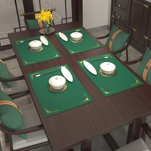 PU leather Placemat Waterproof oil-proof heat-resistant non-slip insulation mat Table mat customize Coaster tablecloth deco pad