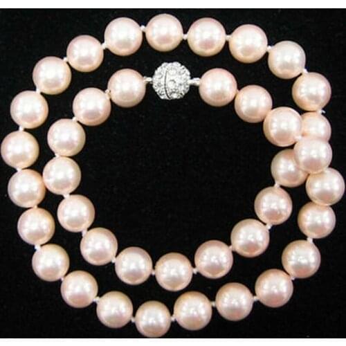 Hand knotted beautiful 10mm yellow pink, black and white 4styles shell pearl necklace long 45cm