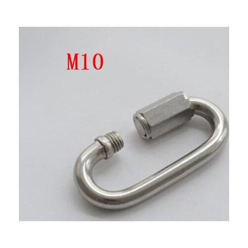 M10 SS304 Stainless Steel Quick Link Screw Lock Hook , Carabiner with lock, 5pcs/lot