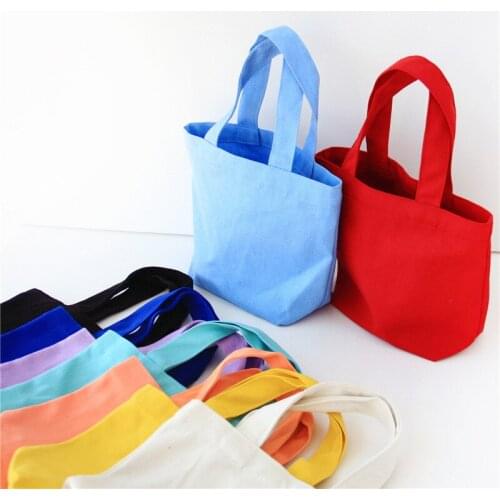 Small cloth bag solid color cotton canvas bag coin purse cute fabric purse mini coin purse portable small square bag clutch bag