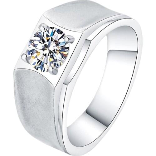 Frosted Matte Mens Ring Sterling Silver 925 Engagement Luxury Wedding Party Elegant and Exquisite Original Design Jewelry Gift