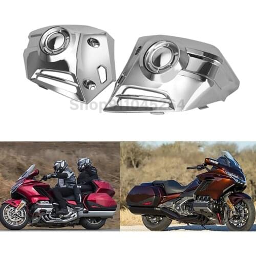 Motorcycle Chrome Pair Lower Cowl Fog Light Cover Side Fairing Cover For Honda Goldwing GL1800 2018 19 20 Motorbike Accessories