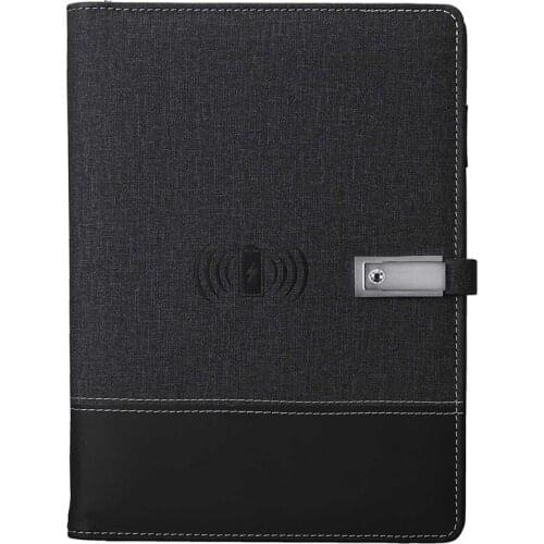 Qi Wireless Charging Note Book Power Bank Notebook MultiFunctional 8000MAh Power Bank Binder Spiral Diary Book+USB Flash Disk