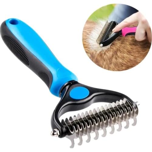 Pet Fur Knot Cutter Dog Grooming Shedding Tools Pet Cat Hair Removal Comb Brush Double sided Pet Products