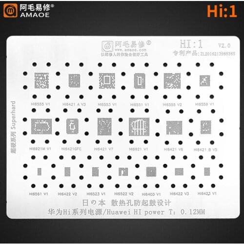 BGA Stencil Reballing Template Stencil For huawei HI power ic Hi6555 Hi6561 Hi6553 Hi6422 Hi6421GFC Hi6421 Hi6522 Hi6551 Hi6523