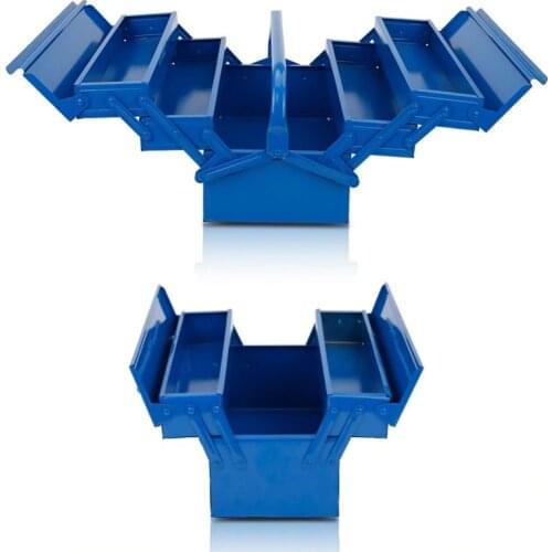 Toolbox iron portable multi-function folding metal tool box Household Maintenance Electrician Anti-fall Tool case