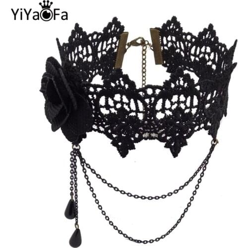 YiYaoFa Handmade Choker Necklace Cute Flower Necklace for Women Accessories Fashion Party Jewelry Necklace False Collar GN-10