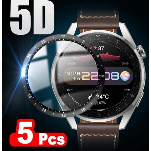 5D Soft Fibre Glass Protective Film For Huawei Watch 3 Pro Full Curved Cover Screen Protector for Huawei Watch 3 Smartwatch Film