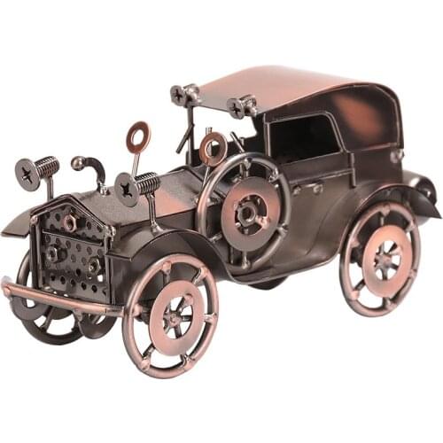 Iron Crafts Retro Classic Car Styling Desk Decoration Metal Made Room Decor Office Accessories For Living Room Small Sculpture